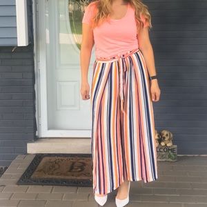 Striped cropped pants